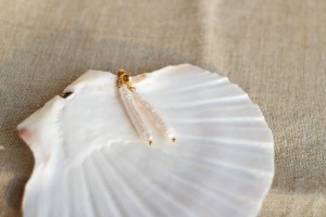 Biwa Pearl Stud Earrings 