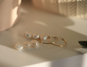 Triple Pearl Hoops